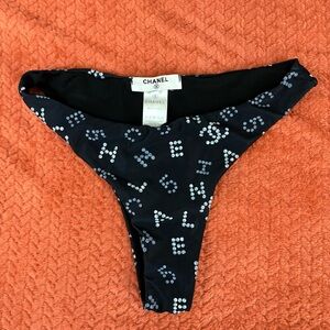 Chanel Black and White Patterned Swim Bikini Bottoms
